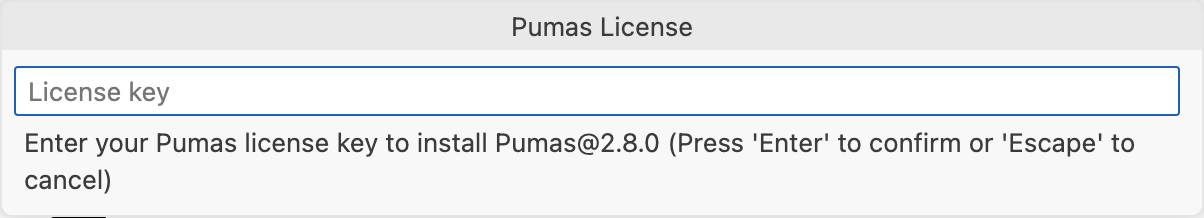 License key prompt