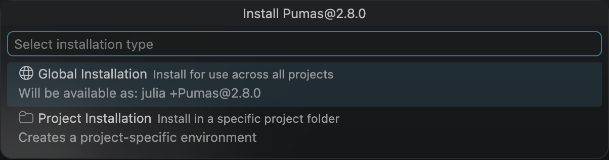 Installation type prompt